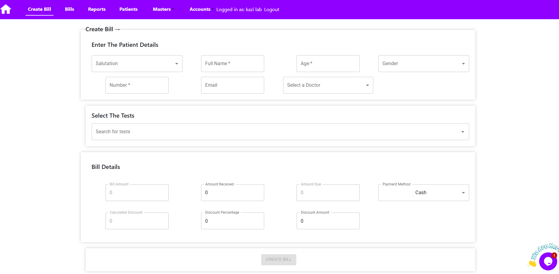 Patient Registration and Billing